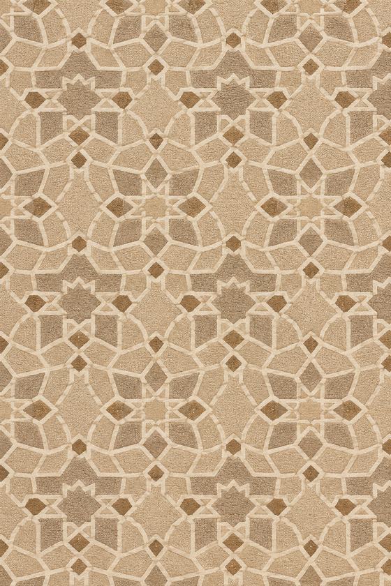 Geometrischer Moscheeteppich in Sand